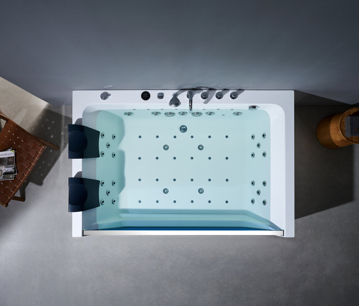 Norkaya Linea 72×30 Freestanding Air Bath, Ultra-Quiet Blower, Single-Person, Center Drain