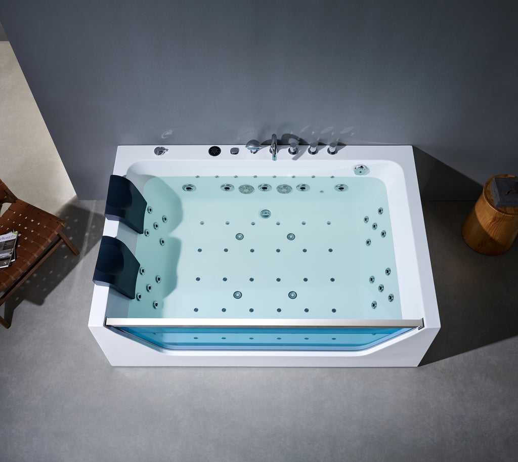 Norkaya Linea 72×30 Freestanding Air Bath, Ultra-Quiet Blower, Single-Person, Center Drain
