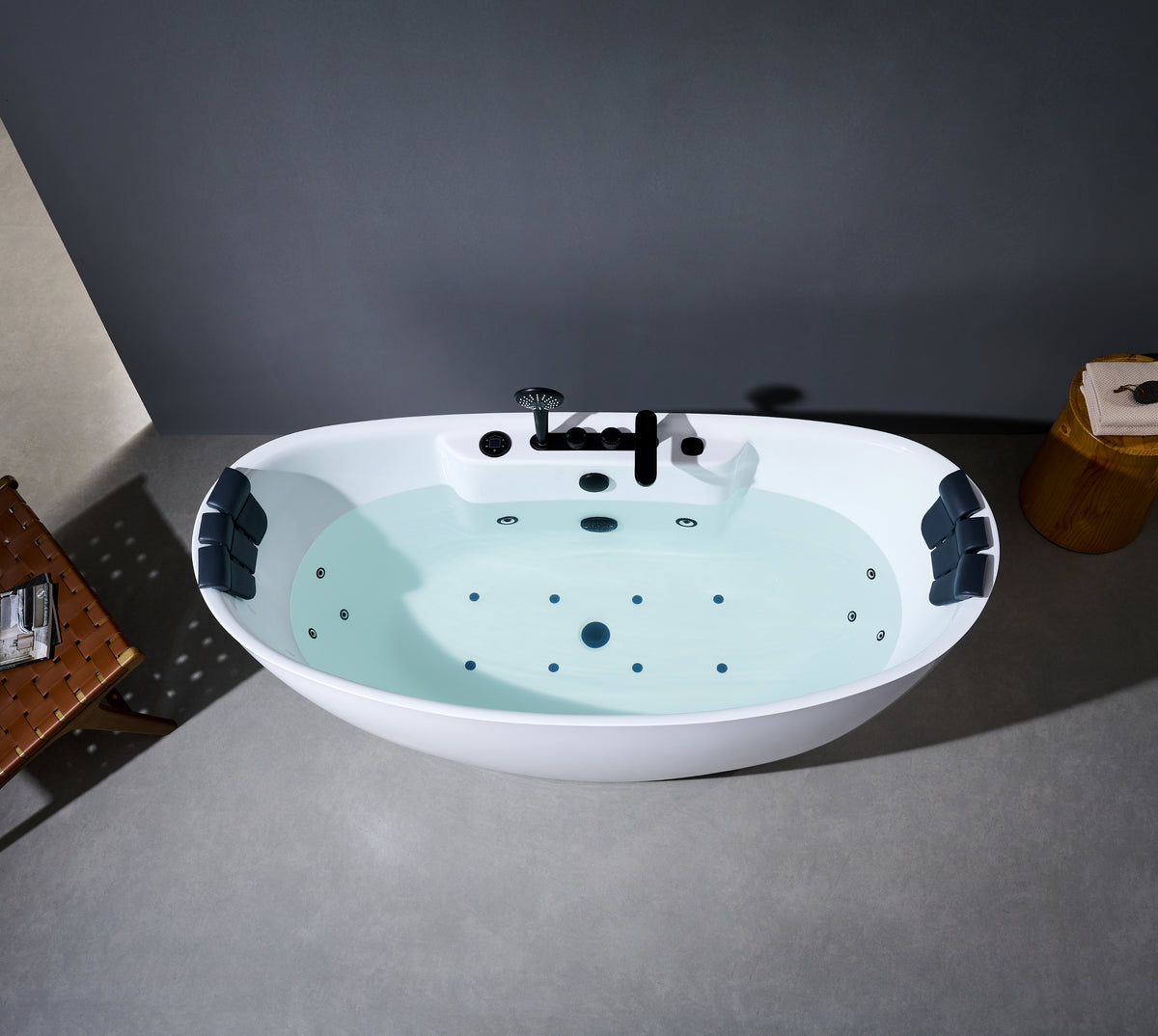 Norkaya AeroPulse 67×32 Drop-In Combo Whirlpool Bathtub, Chromatherapy LED, 1–2 Person, Right Drain